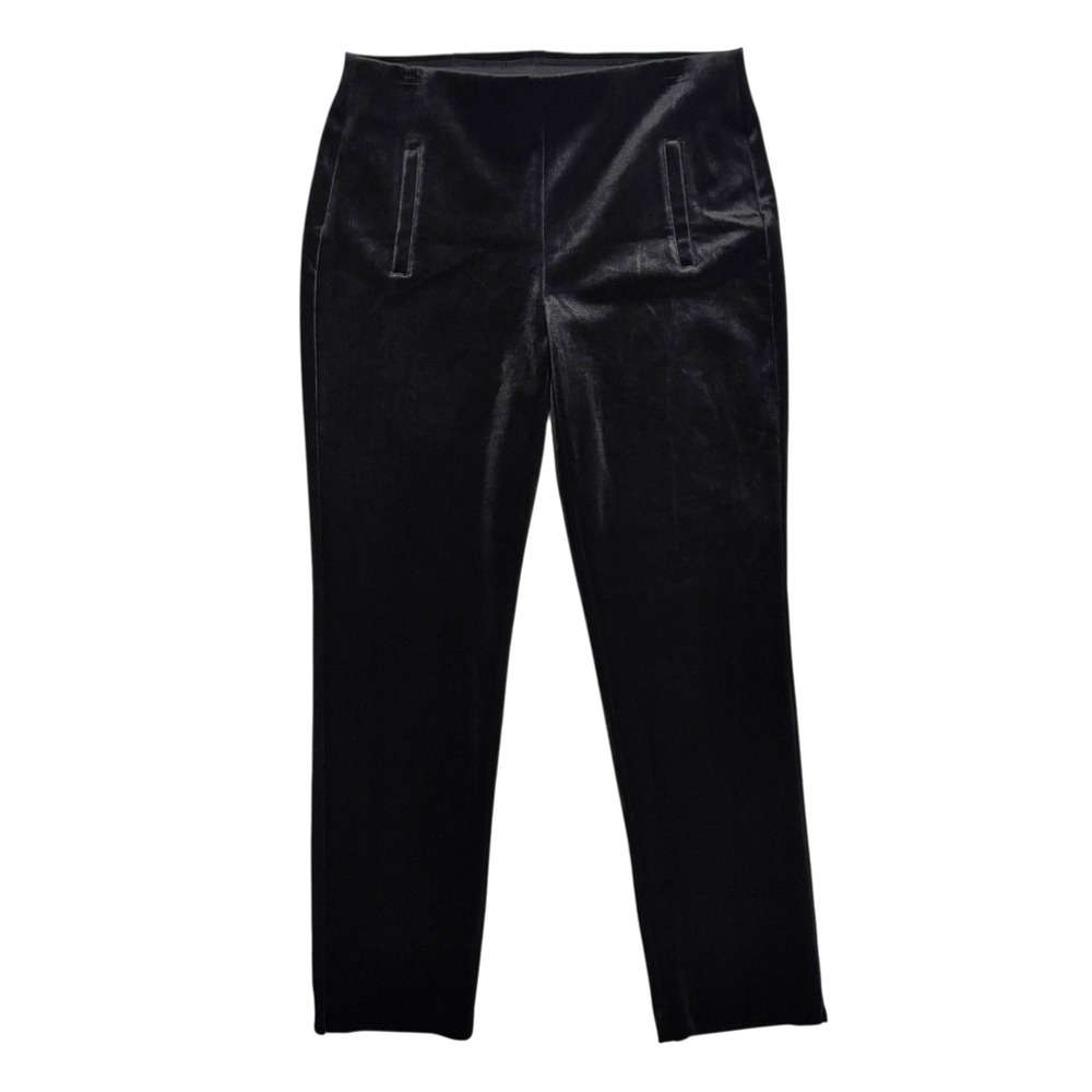 Chico's The Ultimate Fit Juliet Velveteen Ankle Pants 0.5 Size 6 Black‎ Velvet